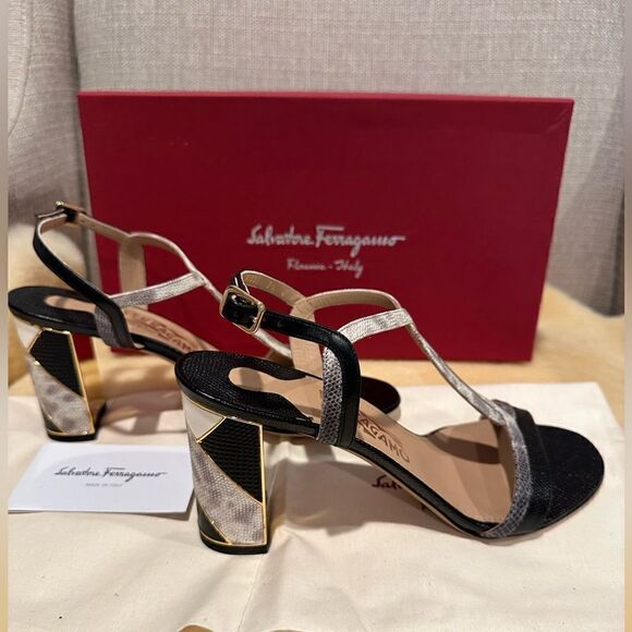 Salvatore Ferragamo strappy Leather Ankle Strap Sandals 37,5 (7,5) and 37 (7) - Picture 2 of 13